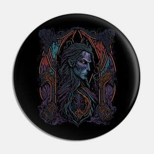 Gothic Dracula- Vampire Illustration Pin