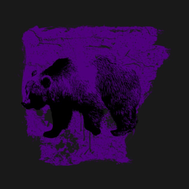 Messy Arkansas Purple Bear by rt-shirts