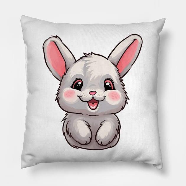 Bashful Bunny Pillow by emotive-animals