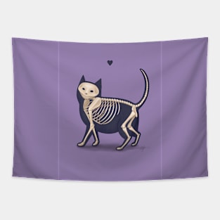 Skeleton Cat Tapestry