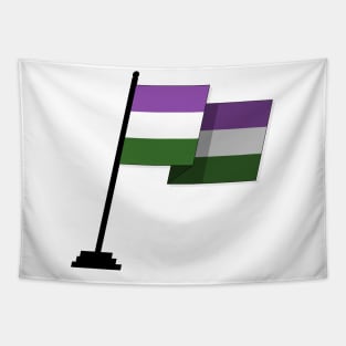 Large Waving Flag in Genderqueer Pride Flag Colors Tapestry