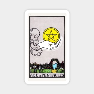 Card #64 - Ace Of Pentacles - Rider Waite Smith Tarot Magnet
