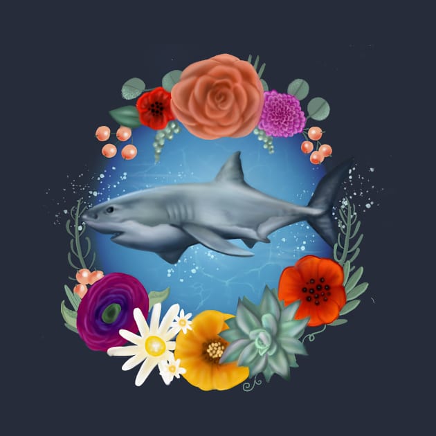 Floral shark by Abigailsage