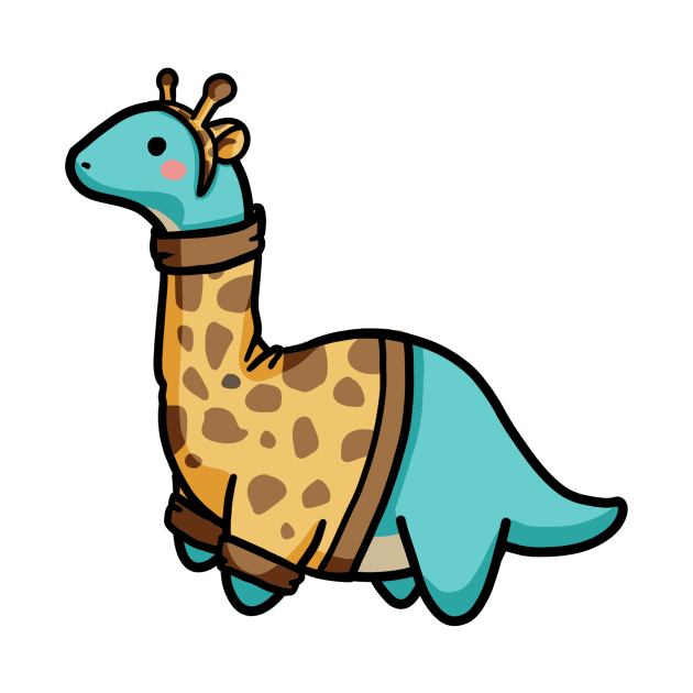 Cute Long Neck Dressed As Giraffe, Dinosaurus. by hugadino