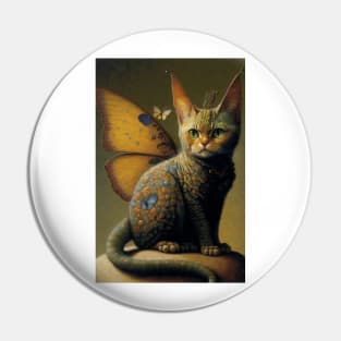 Vintage Cat Dragon with Butterfly Wings Pin