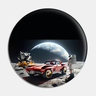 67 Corvette on the Moon Pin