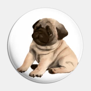 Pug cute sitting Pin