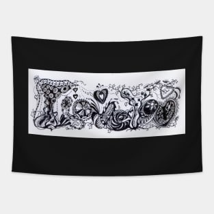 I Love You Aussie Tangle Black & White Tapestry