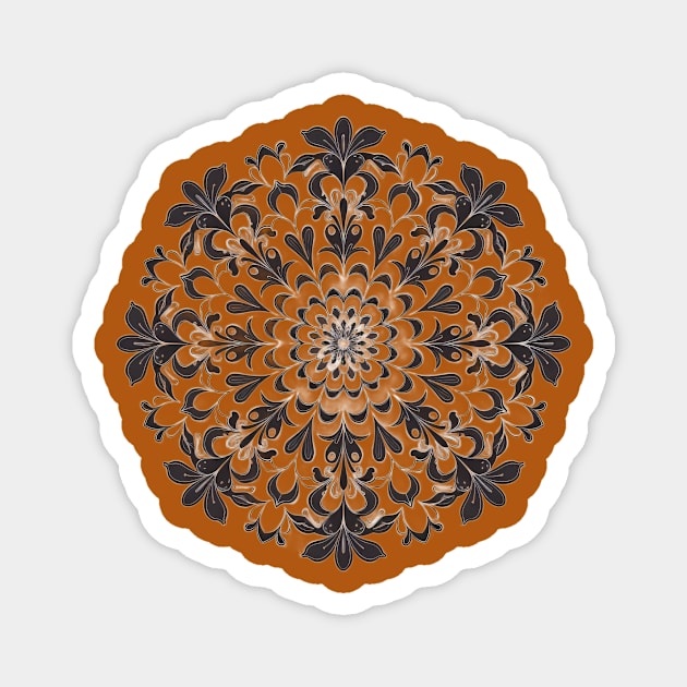 symmetrical nature of the artwork emphasizing the black-and-white color scheme that highlights its intricate patterns. Magnet by animegirlnft