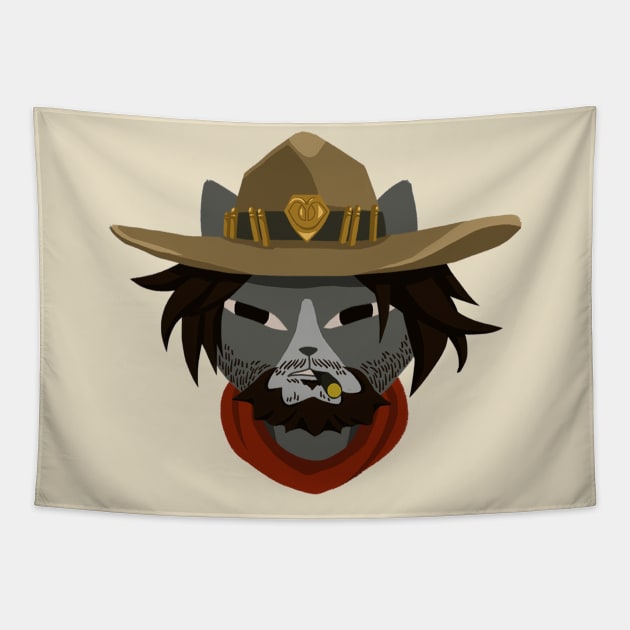 Overwatch Cats McCree Tapestry by DebbieMongrel