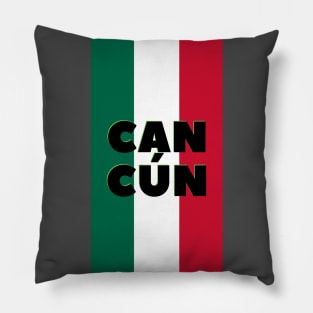 Cancún City in Mexican Flag Colors Vertical Pillow