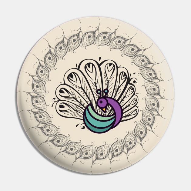 Peacock Artwork Design Pin by GoodyL