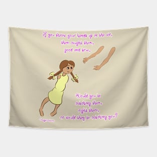 Throw your hands up - mid complexion, yellow dress Tapestry