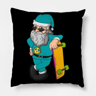 Cool Blue Santa Claus Christmas Pillow