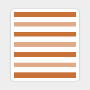 Dark light brown white stripes lines pattern Magnet