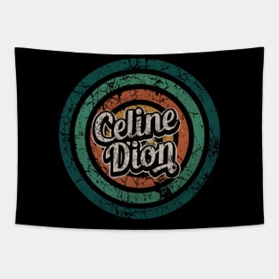 Celine Dion // Retro Circle Crack Vintage Tapestry