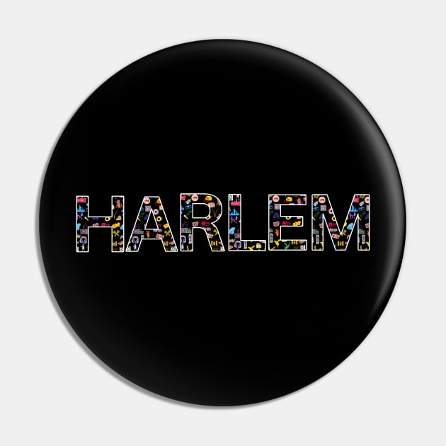 Harlem: Celebrating 50 Years of Hip-Hop Culture With Iconic Clip Art | With White Outline Pin by Harlems Gee