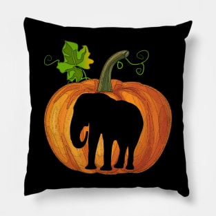 Elephant in pumpkin Pillow