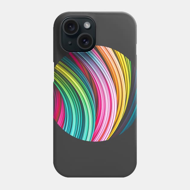 Colorful Abstract Art Strands. Circle Crop Phone Case by love-fi