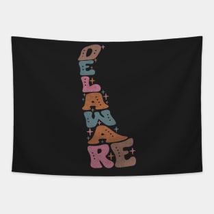 Delaware Us State Retro Typography Tapestry