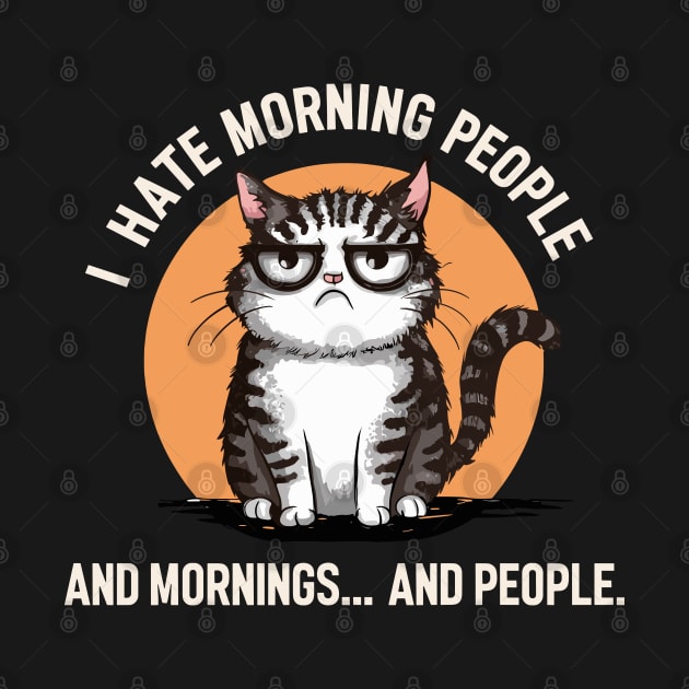 I Hate Morning People Mornings And People Funny Cat Design by TF Brands