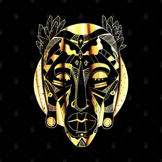 African Mask 1 - Gold Edition by kenallouis