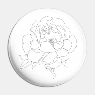 Peony line art Pin