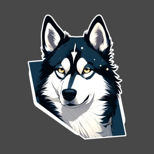 Siberian Husky design art 2 T-Shirt