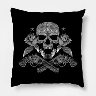 Gun Skull Pillow