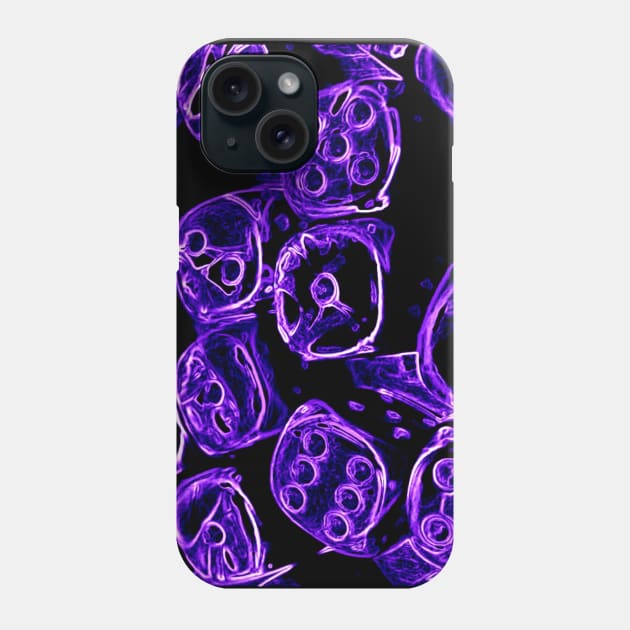 Neon Purple Dice Phone Case by ARTWORKandBEYOND