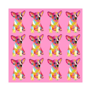 Cute Puppy Pattern pink bg T-Shirt