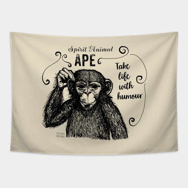 Spirit Animal - Monkey Tapestry by mnutz