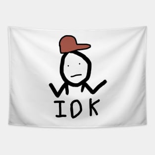 IDK Stickman Shrug Tapestry