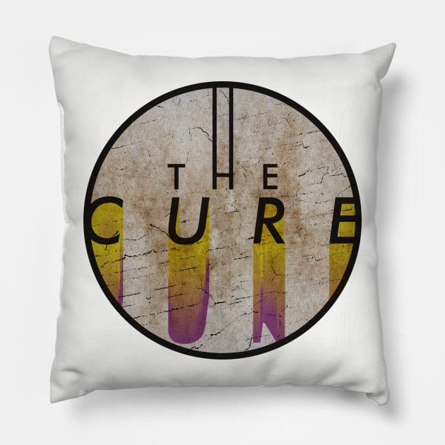 THE CURE - VINTAGE YELLOW CIRCLE Pillow by GLOBALARTWORD