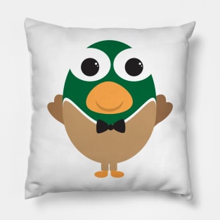 Baby duck with bow tie Pillow