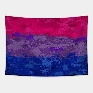 Abstract Paint Splatter Bisexual Pride Flag Pattern Tapestry