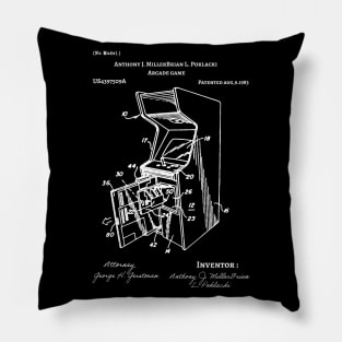 Arcade Patent / Arcade game Blueprint / Arcade Patent Illustration Pillow