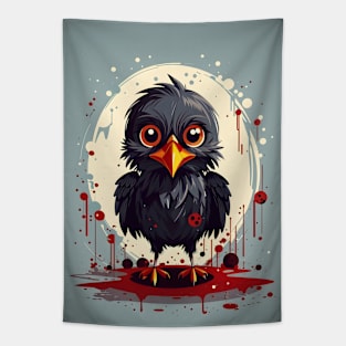 Cute Halloween Crow Tapestry