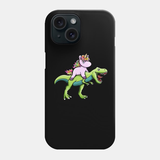 Unicorn Riding Dinosaur Phone Case by theglaze
