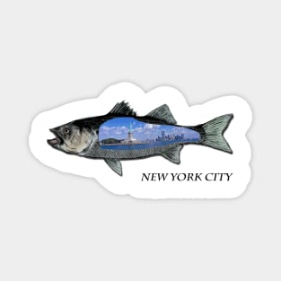 Striper fishing BY Statue of Liberty Magnet