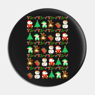 8-Bit Retro Video Game Ugly Christmas Sweater Pin