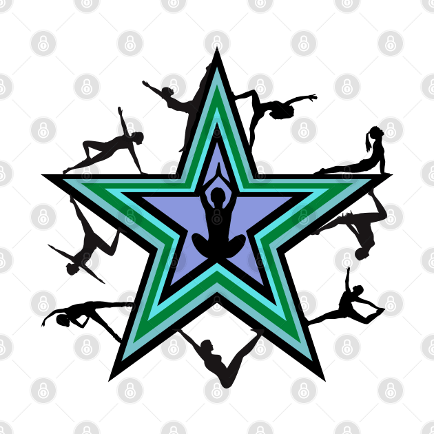 Exercise Figures on a Multicolored Star by EmoteYourself