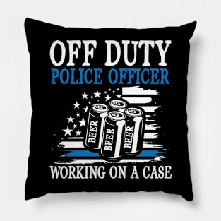 Off Duty Police Officer Working on a Case Pillow