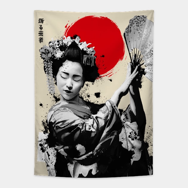 Dancing Geisha Tapestry by MCAshe spiritual art 