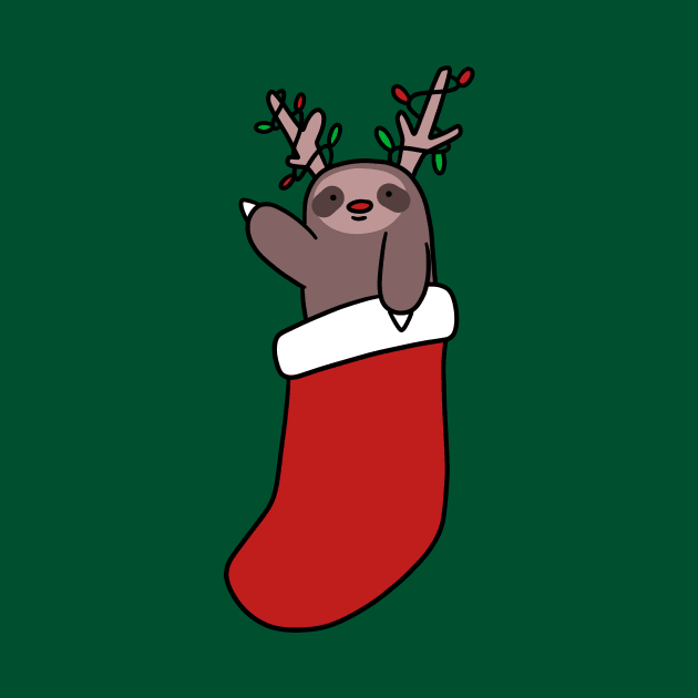 Reindeer Stocking Sloth by saradaboru
