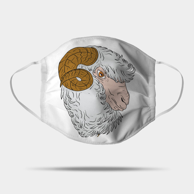 Merino Ram Sheep Head Drawing Merino Ram Sheep Head Drawing Mask Teepublic