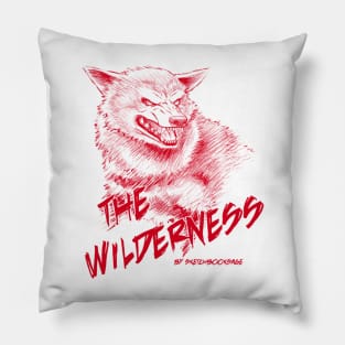 Wolf, The Wilderness- Red Design Pillow