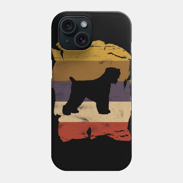 Black Russian Terrier Distressed Vintage Retro Silhouette Phone Case by DoggyStyles