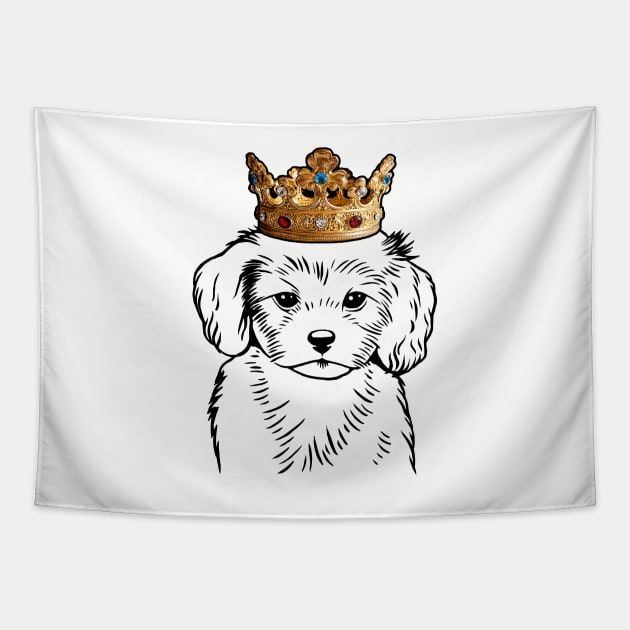 Cavachon Dog King Queen Wearing Crown Tapestry by millersye