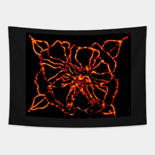 FIRE ORANGE GLASS ROSE Tapestry